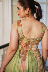 Verdant Whimsy Printed Gown