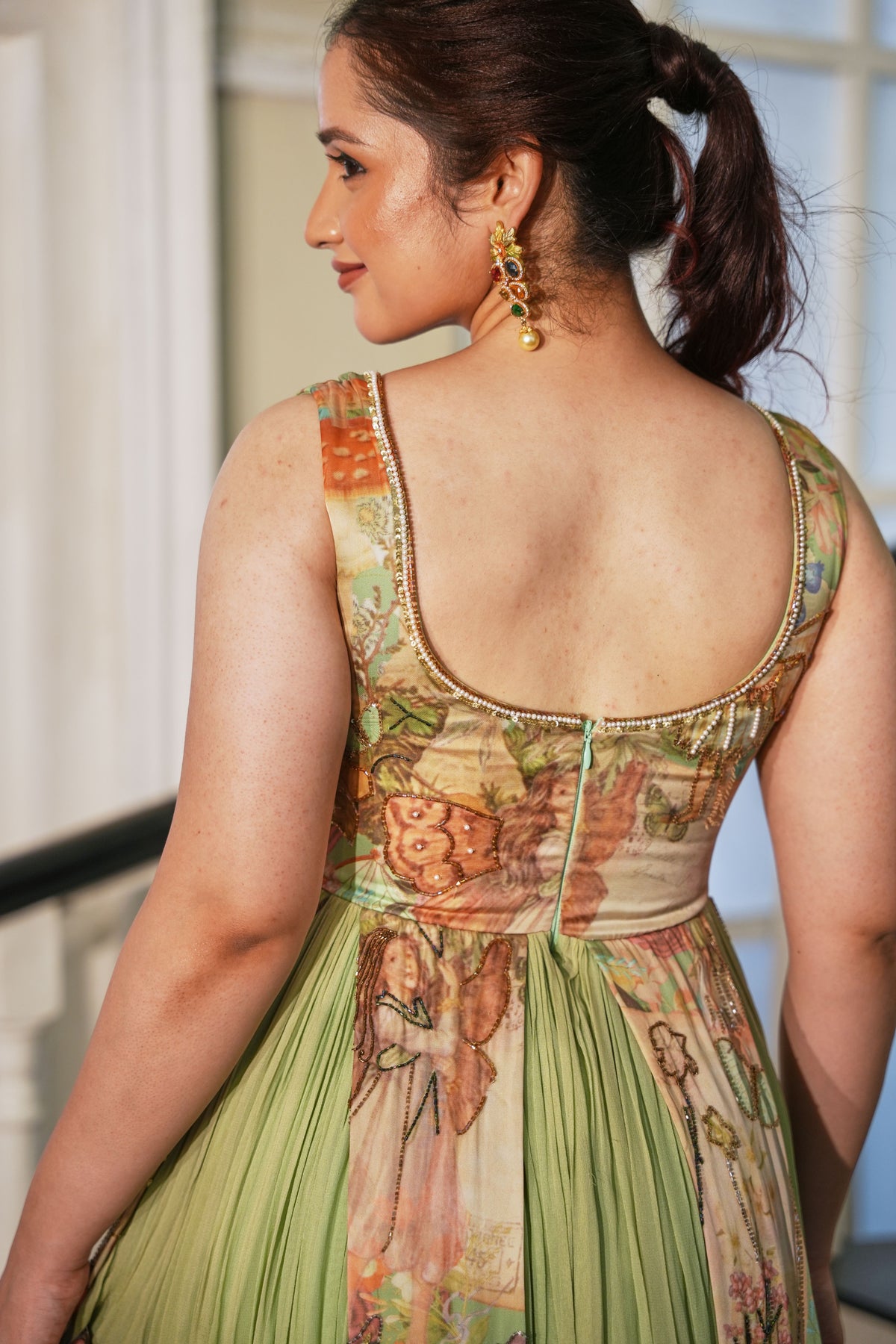 Verdant Whimsy Printed Gown
