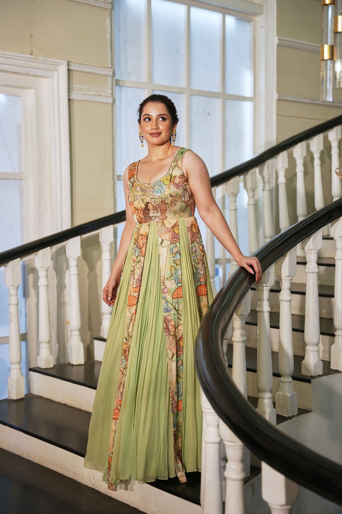 Verdant Whimsy Printed Gown