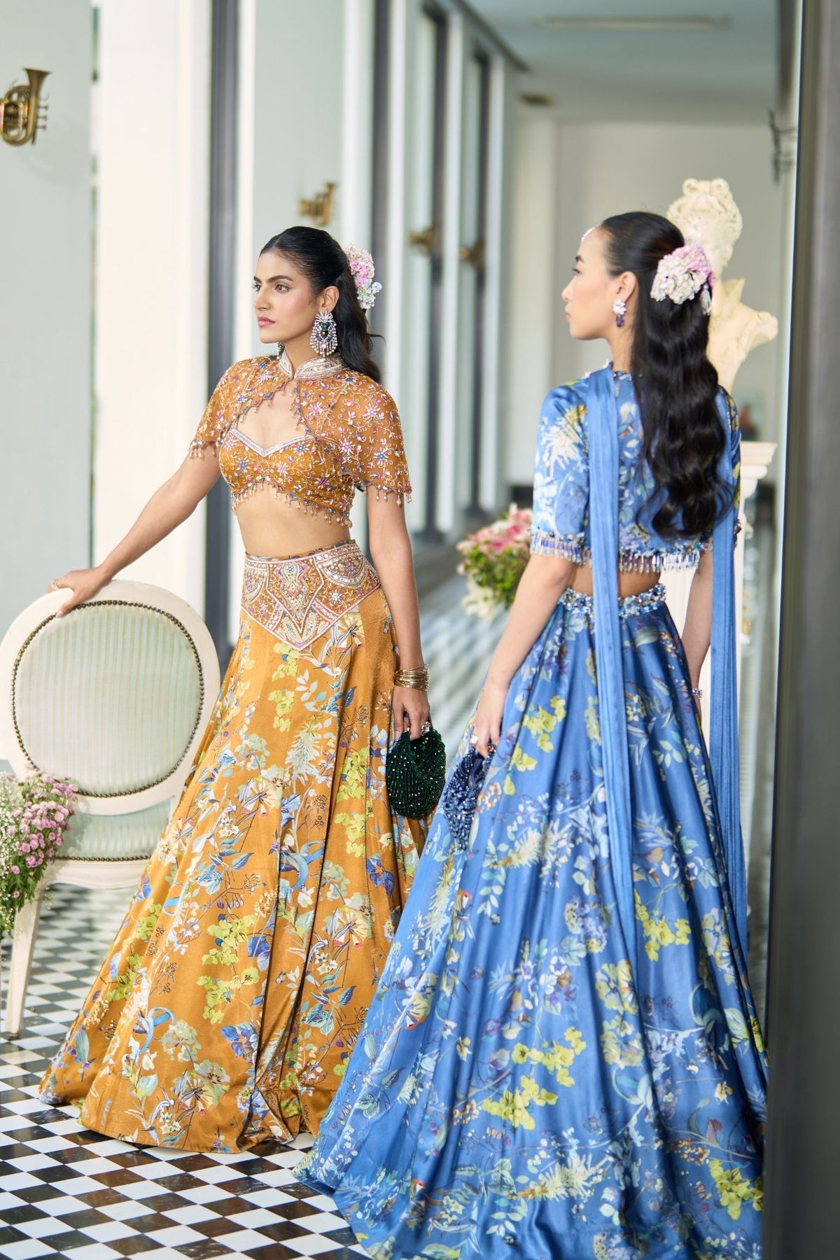 Golden Brown Lehenga With Cape and Blouse