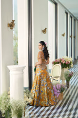 Golden Brown Lehenga With Cape and Blouse