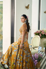 Golden Brown Lehenga With Cape and Blouse