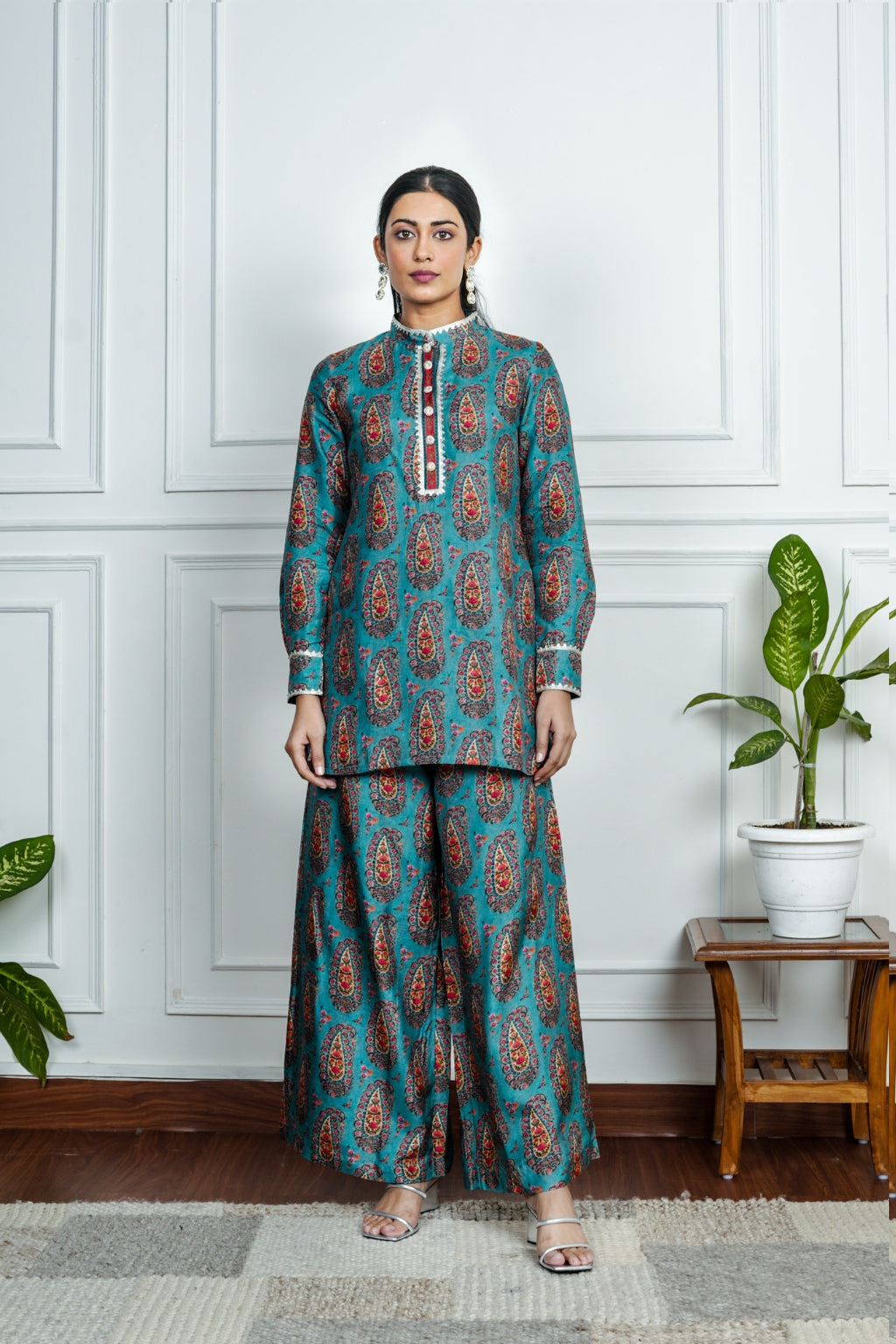 Blue Dola Silk Printed Co-Ord Set