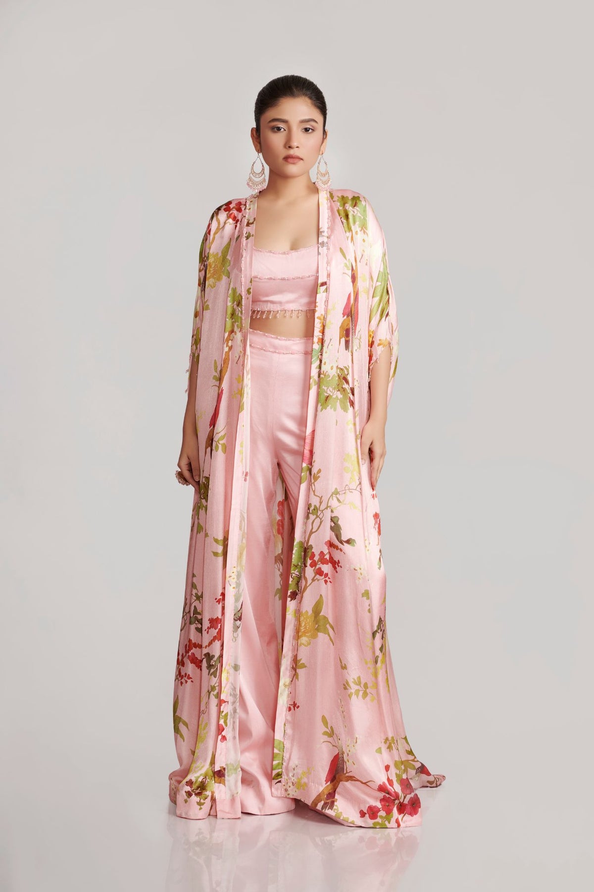 Off-White Multi-Colour Kalidaar Kaftan With Bustier & Pant
