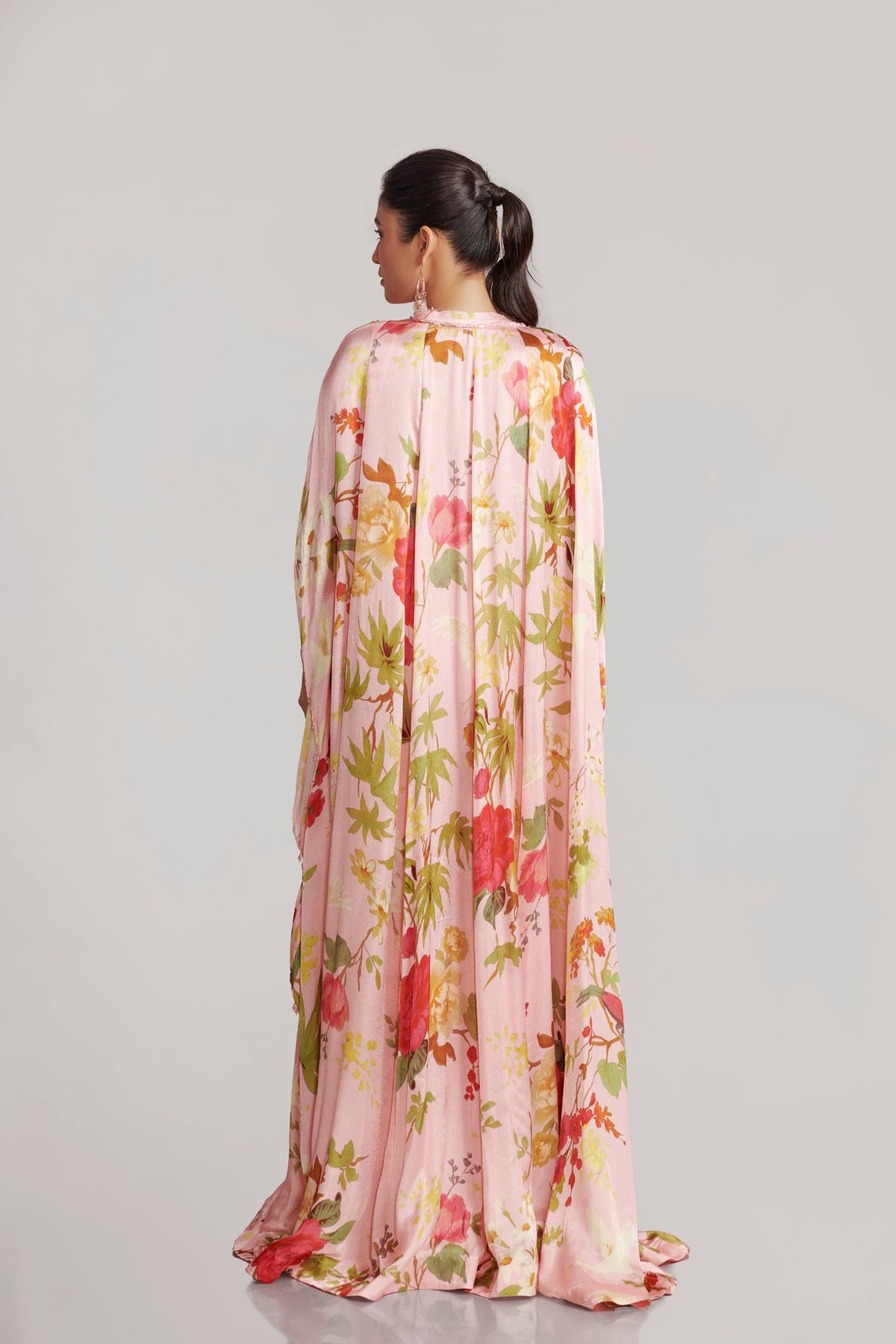 Off-White Multi-Colour Kalidaar Kaftan With Bustier & Pant