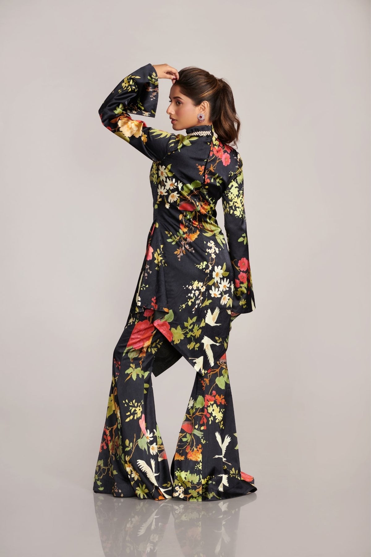 Peplum Kurta with Kalidaar Sharara Pants