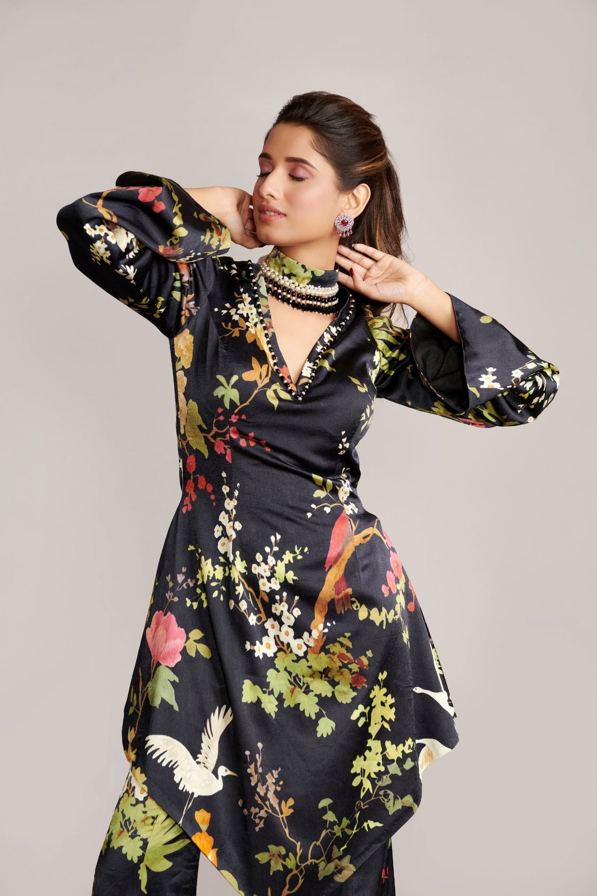 Peplum Kurta with Kalidaar Sharara Pants