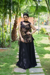 Midnight Bloom Embellished Sharara Set