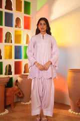 Lilac Dola Silk Farsi Salwar Set with Dupatta