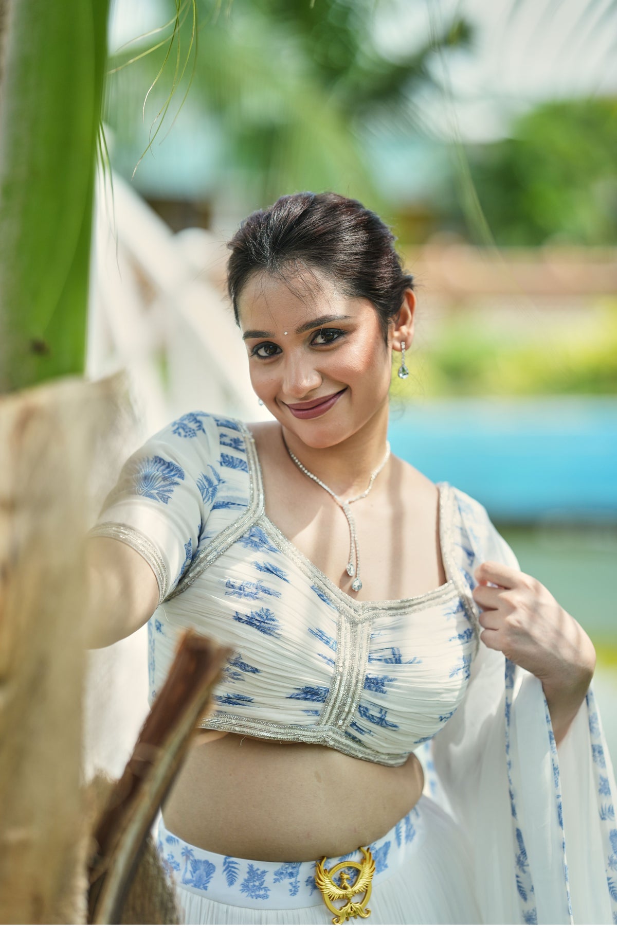 Azure Bloom Printed Lehenga Set
