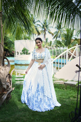 Azure Bloom Printed Lehenga Set