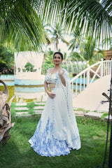 Azure Bloom Printed Lehenga Set