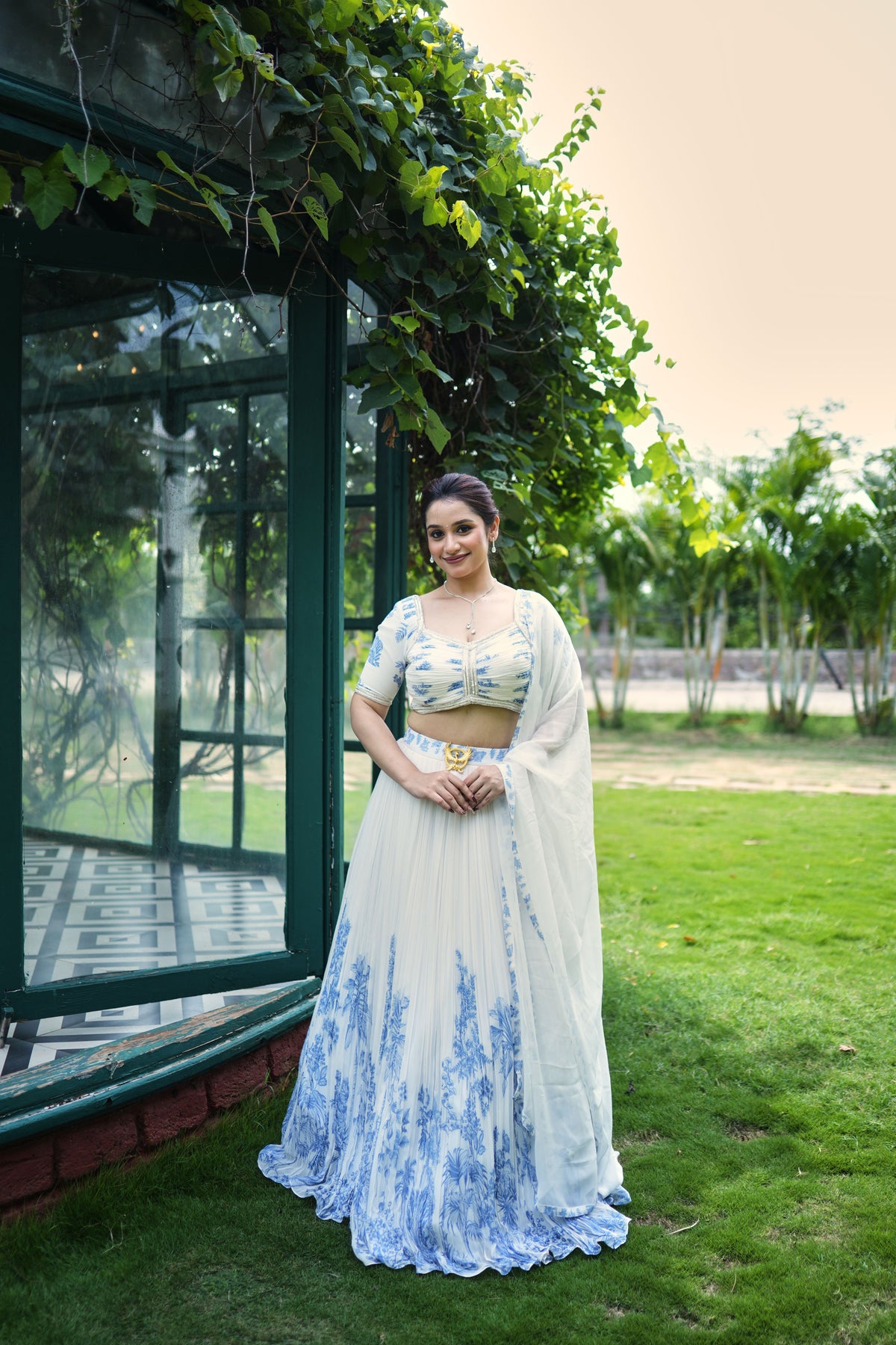 Azure Bloom Printed Lehenga Set