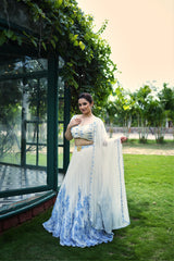 Azure Bloom Printed Lehenga Set