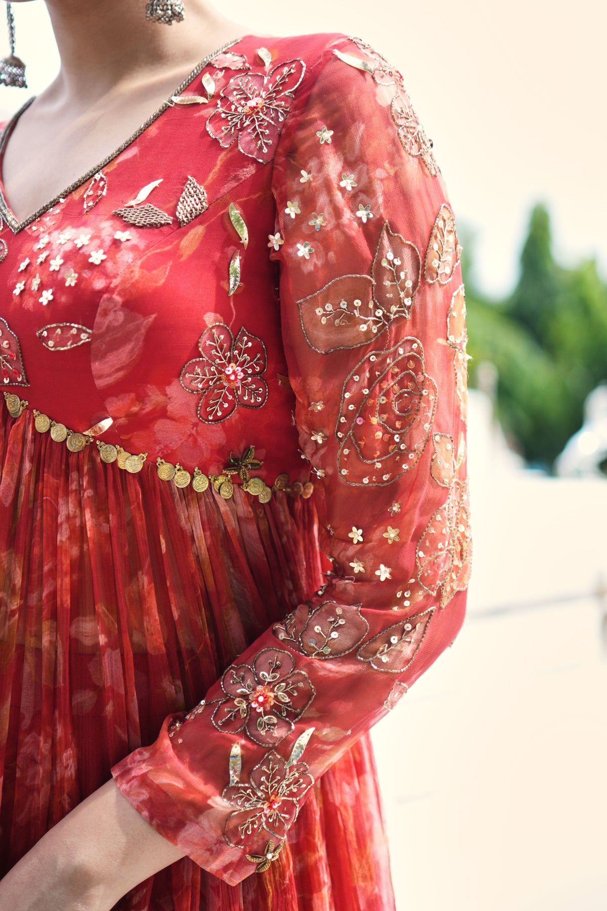 Crimson Grace Peplum Sharara Set