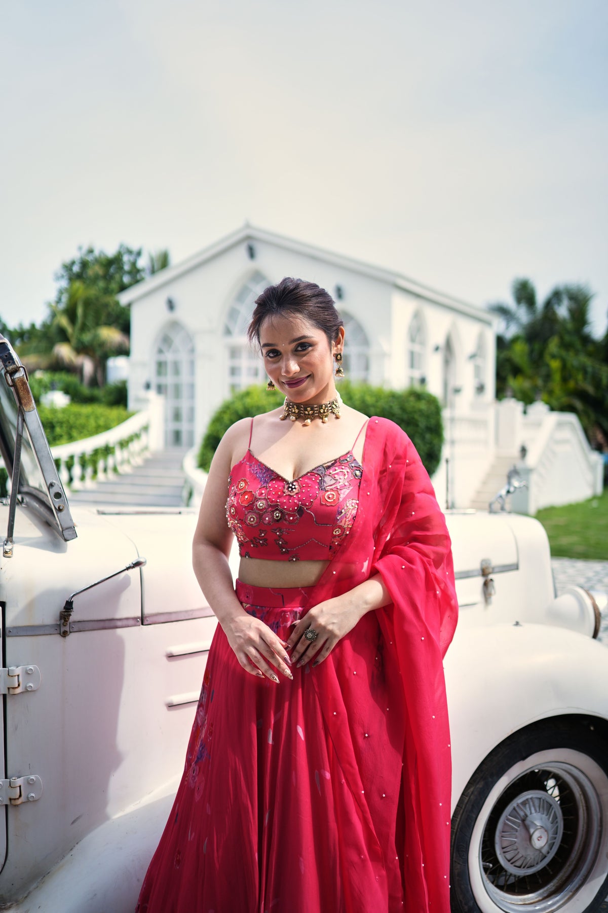 Ruby Blossom Embellished Lehenga Set