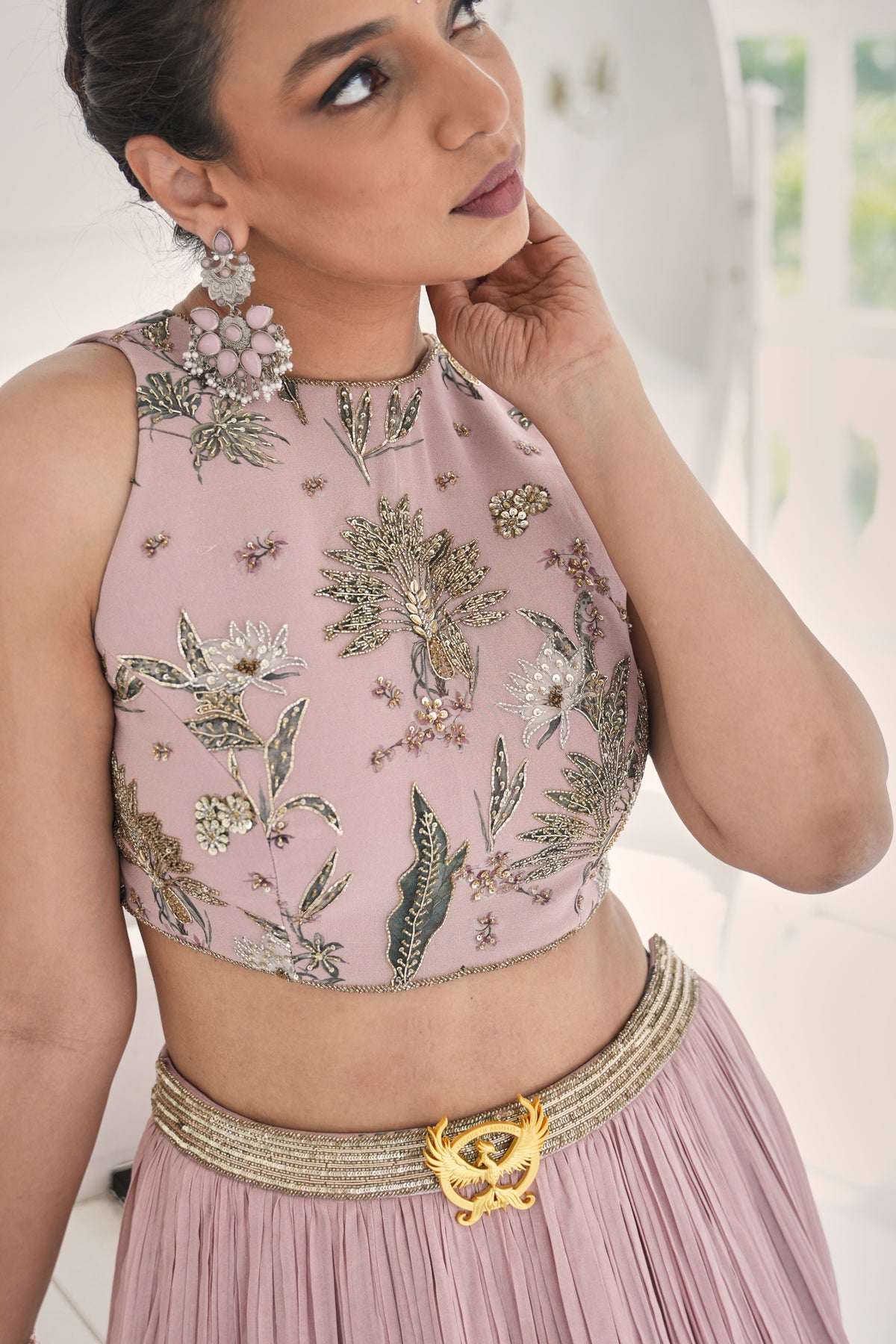 Blush Botanica Embellished Lehenga Set