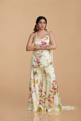 Asymmetrical Kurta With Kalidaar Sharara Pants