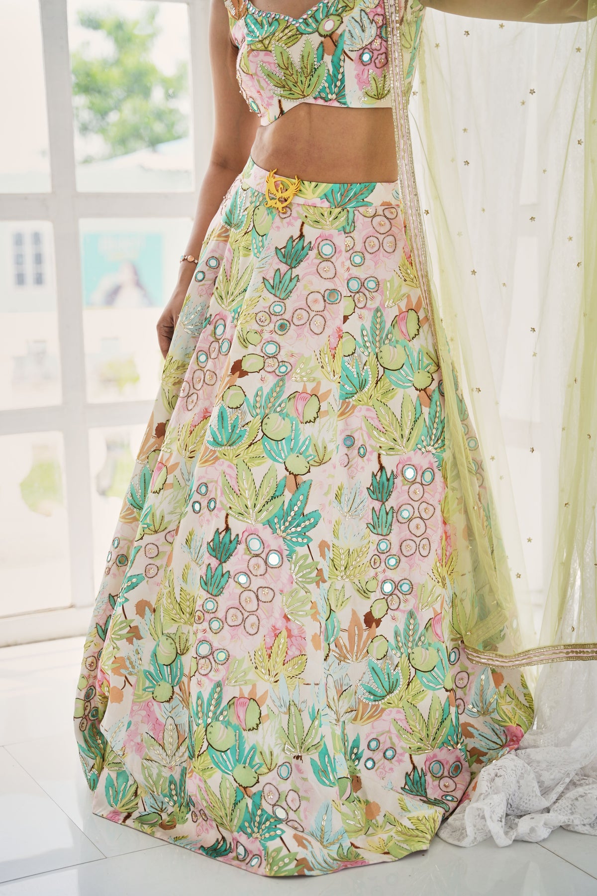 Pastel Bloom Printed Lehenga Set