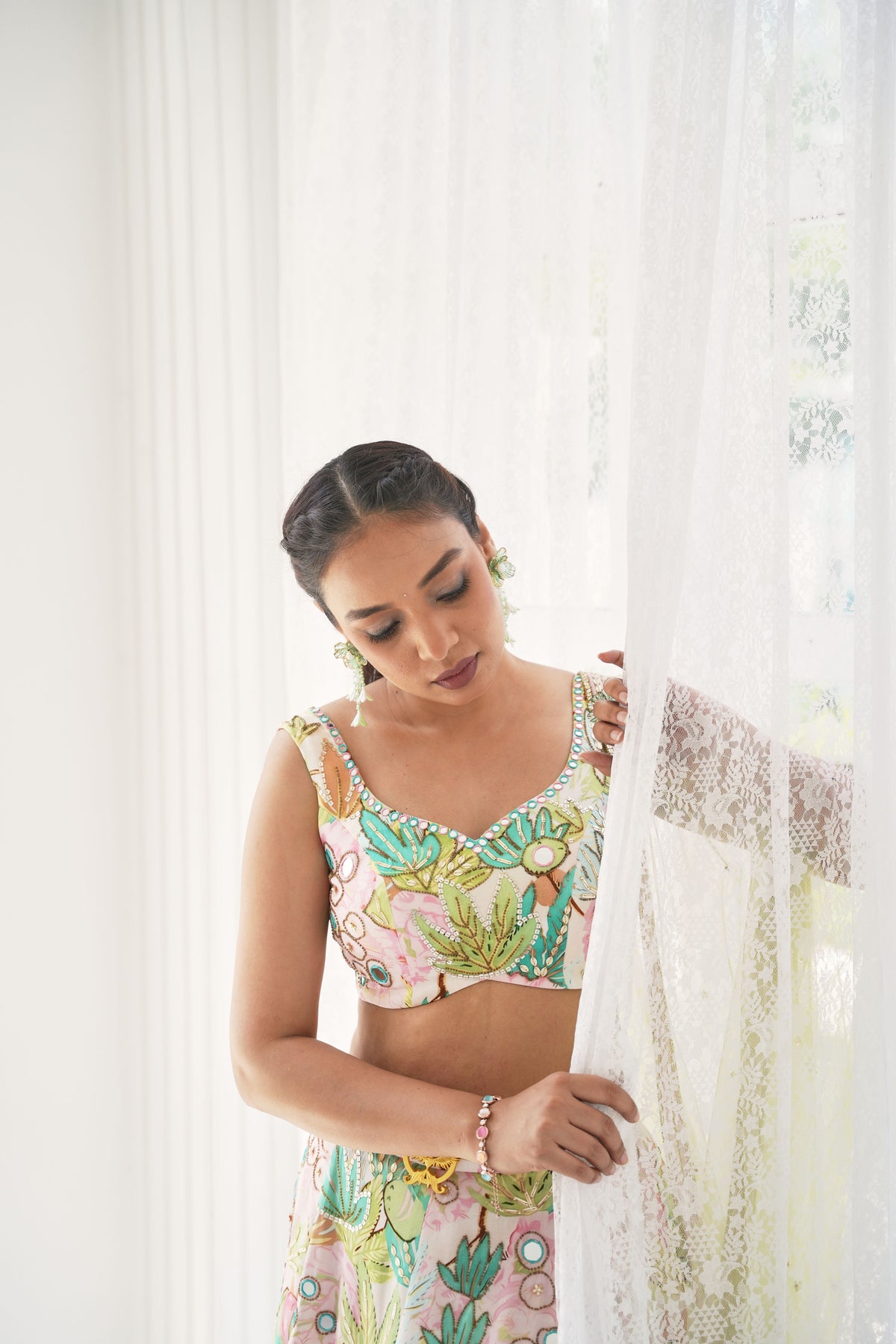 Pastel Bloom Printed Lehenga Set