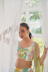 Pastel Bloom Printed Lehenga Set