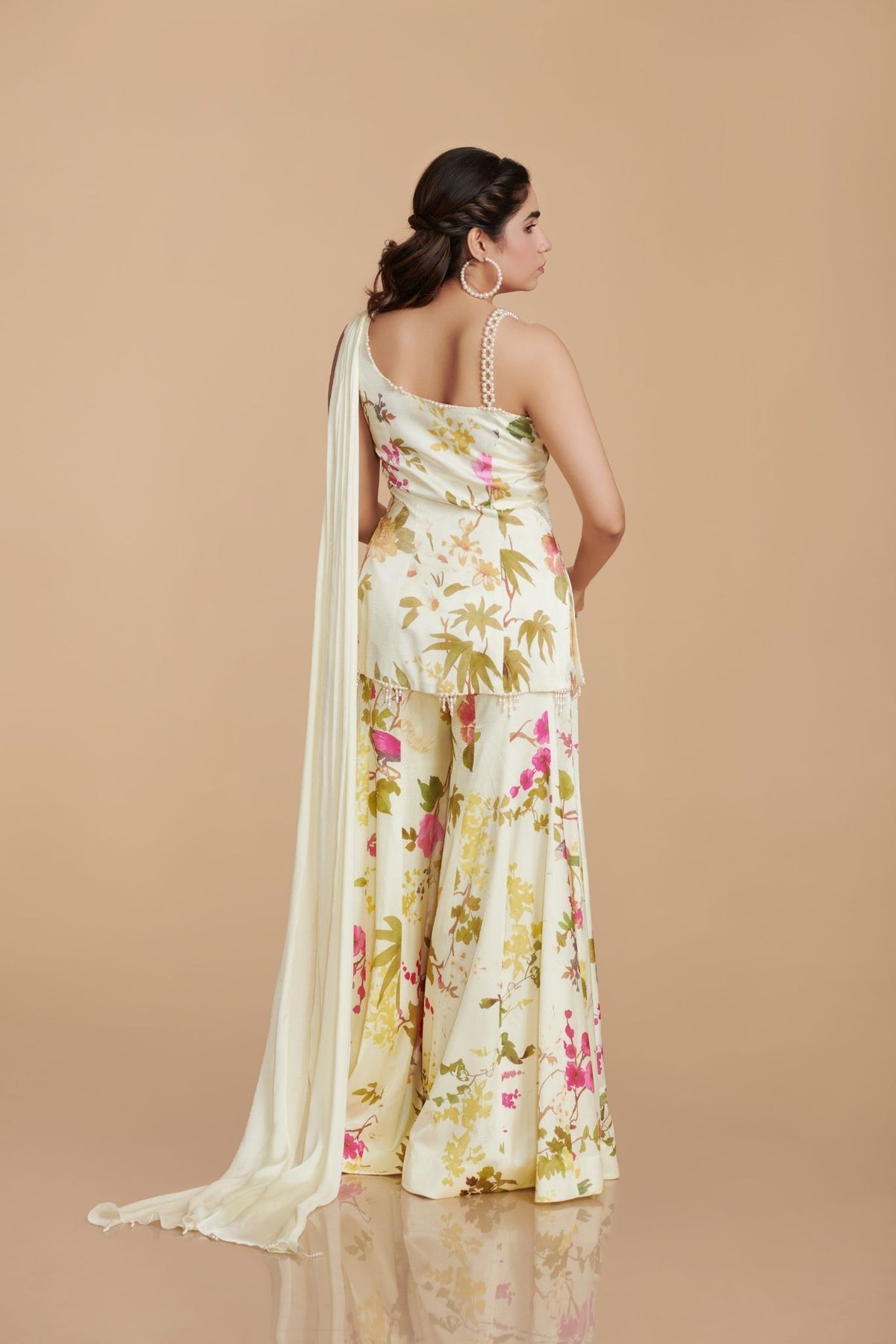 Asymmetrical Kurta With Kalidaar Sharara Pants