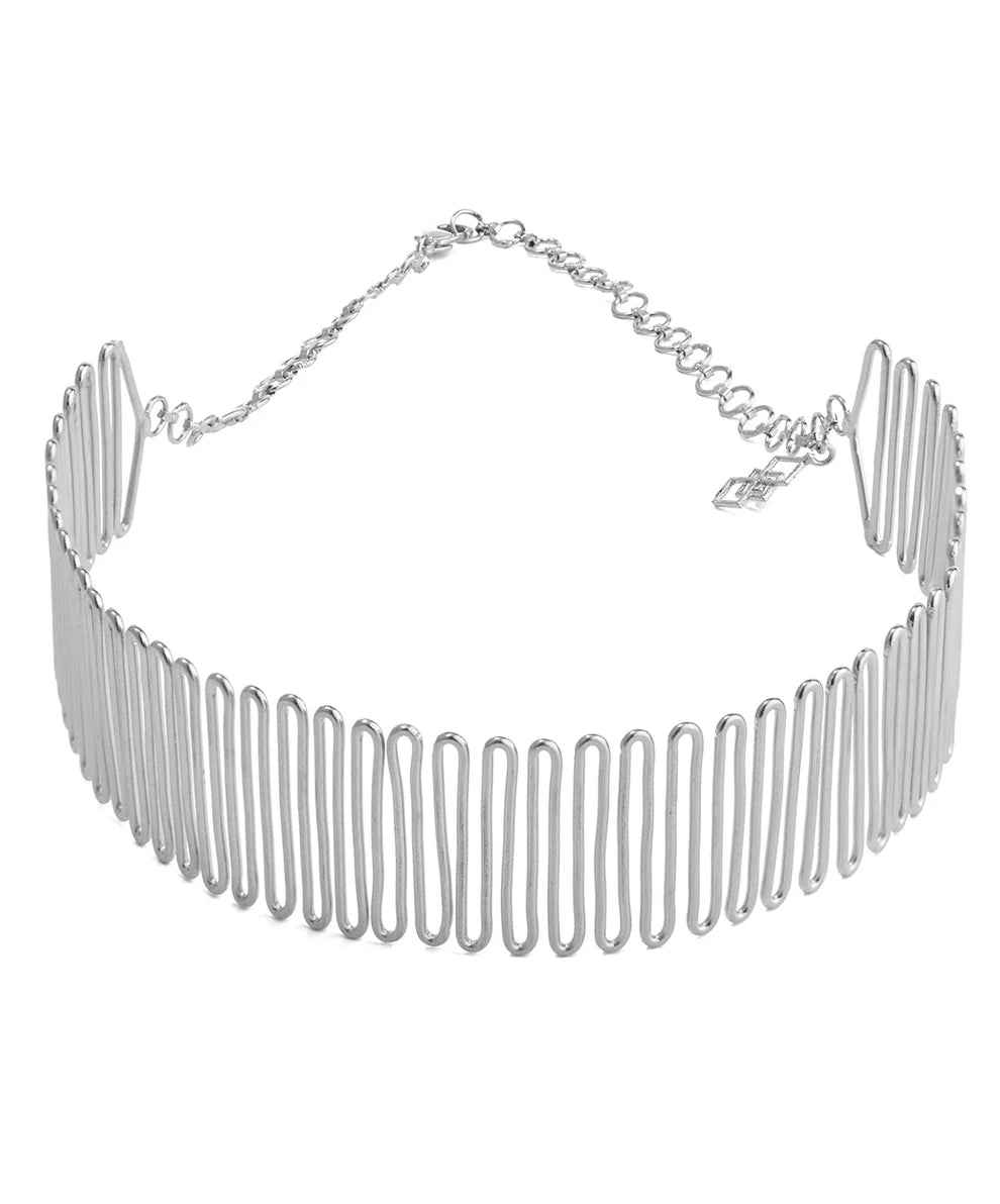 Silver Spiral Meadow Choker