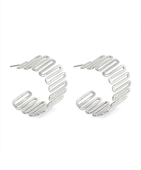 Silver Spiral Meadow Earrings