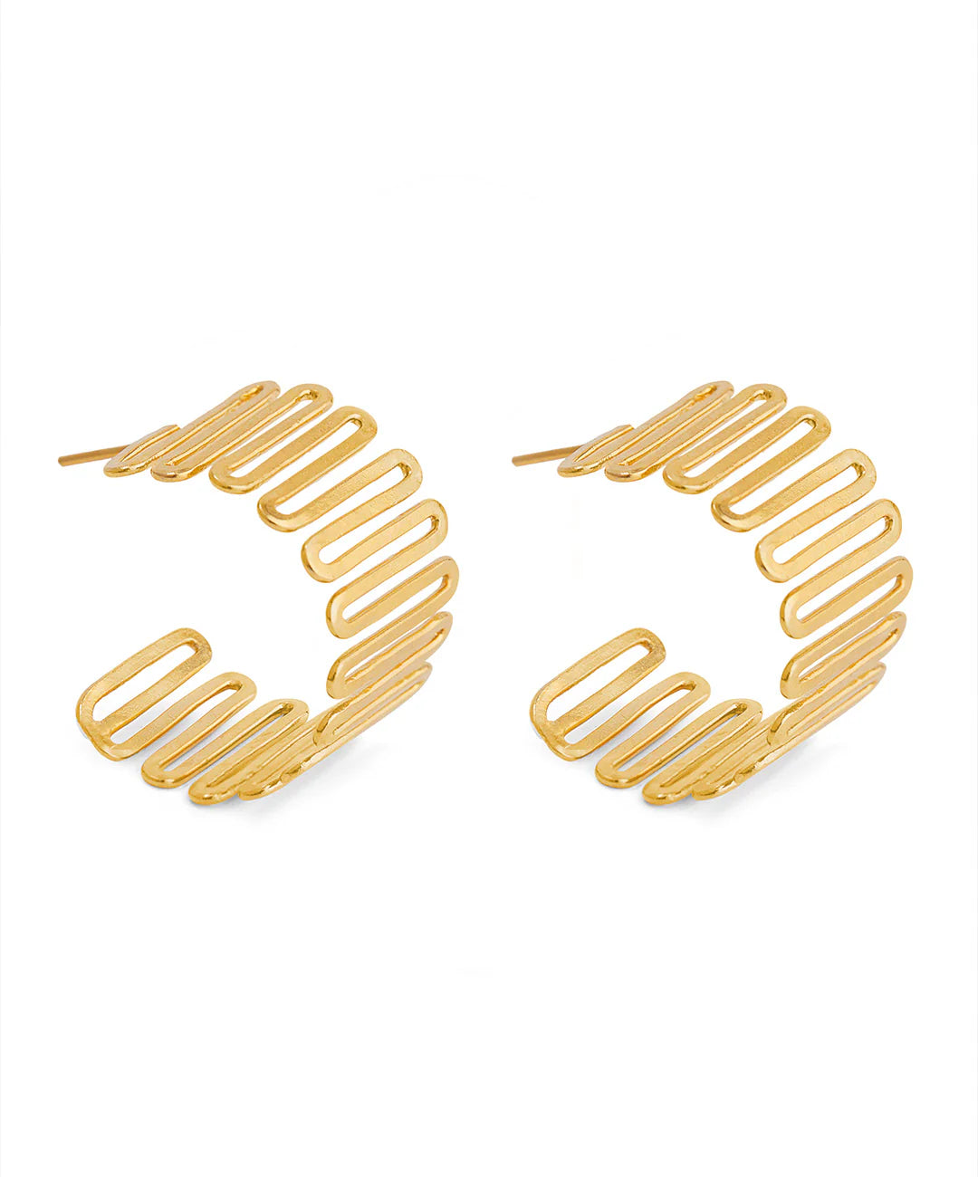 Golden Spiral Meadow Earrings
