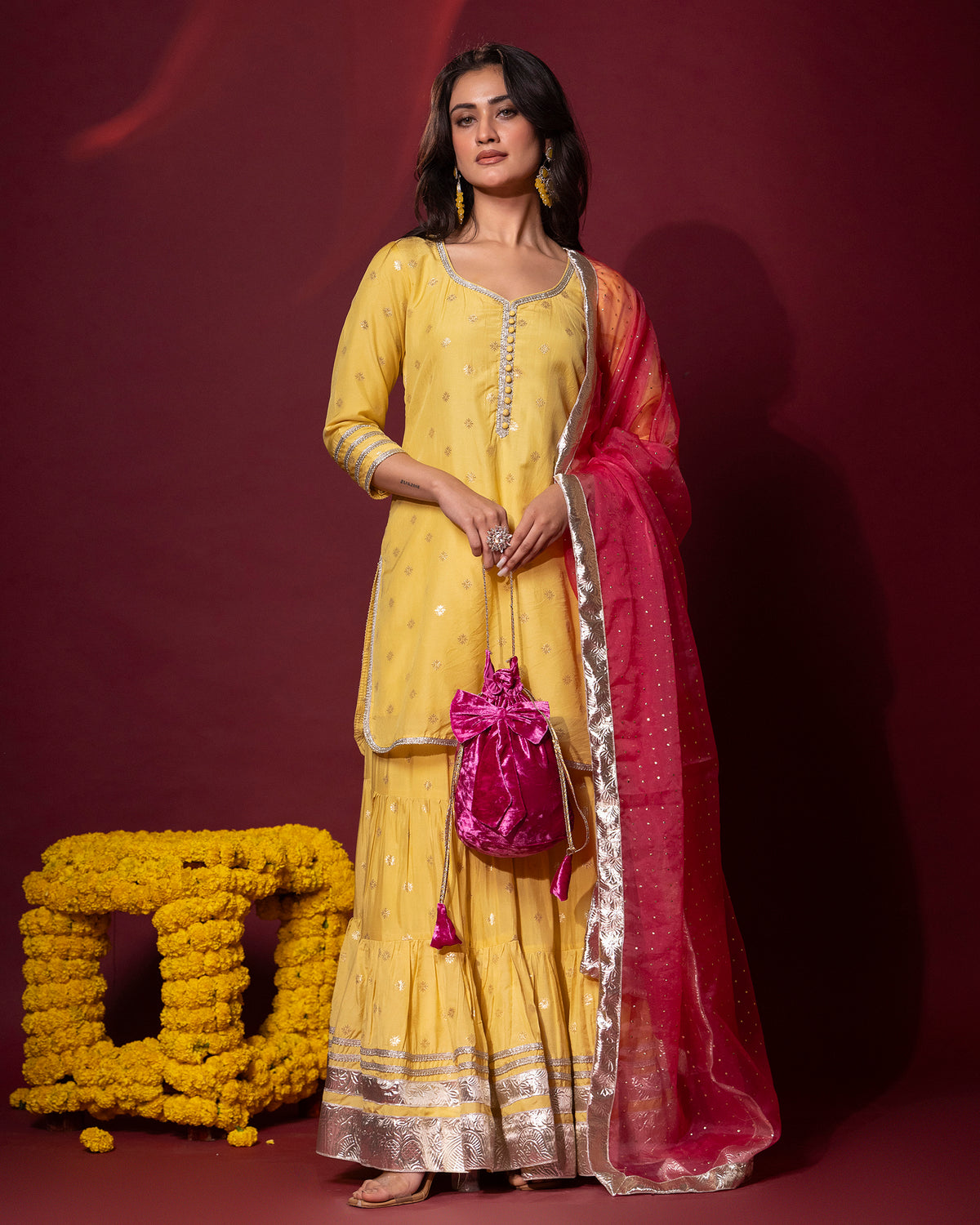 Yellow Kurta Gharara Set