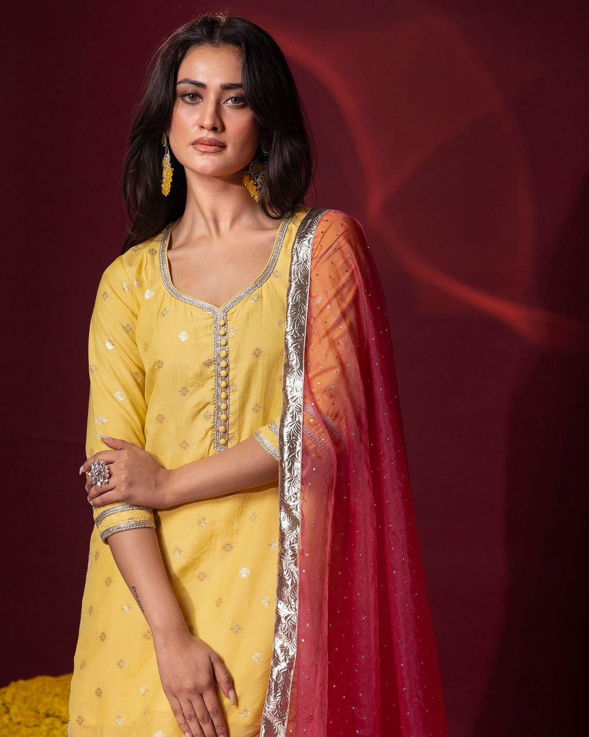 Yellow Kurta Gharara Set