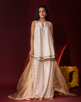 Ivory Peplum Sharara Set