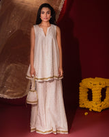 Ivory Peplum Sharara Set