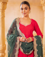 Pink Modal Silk Anarkali Set