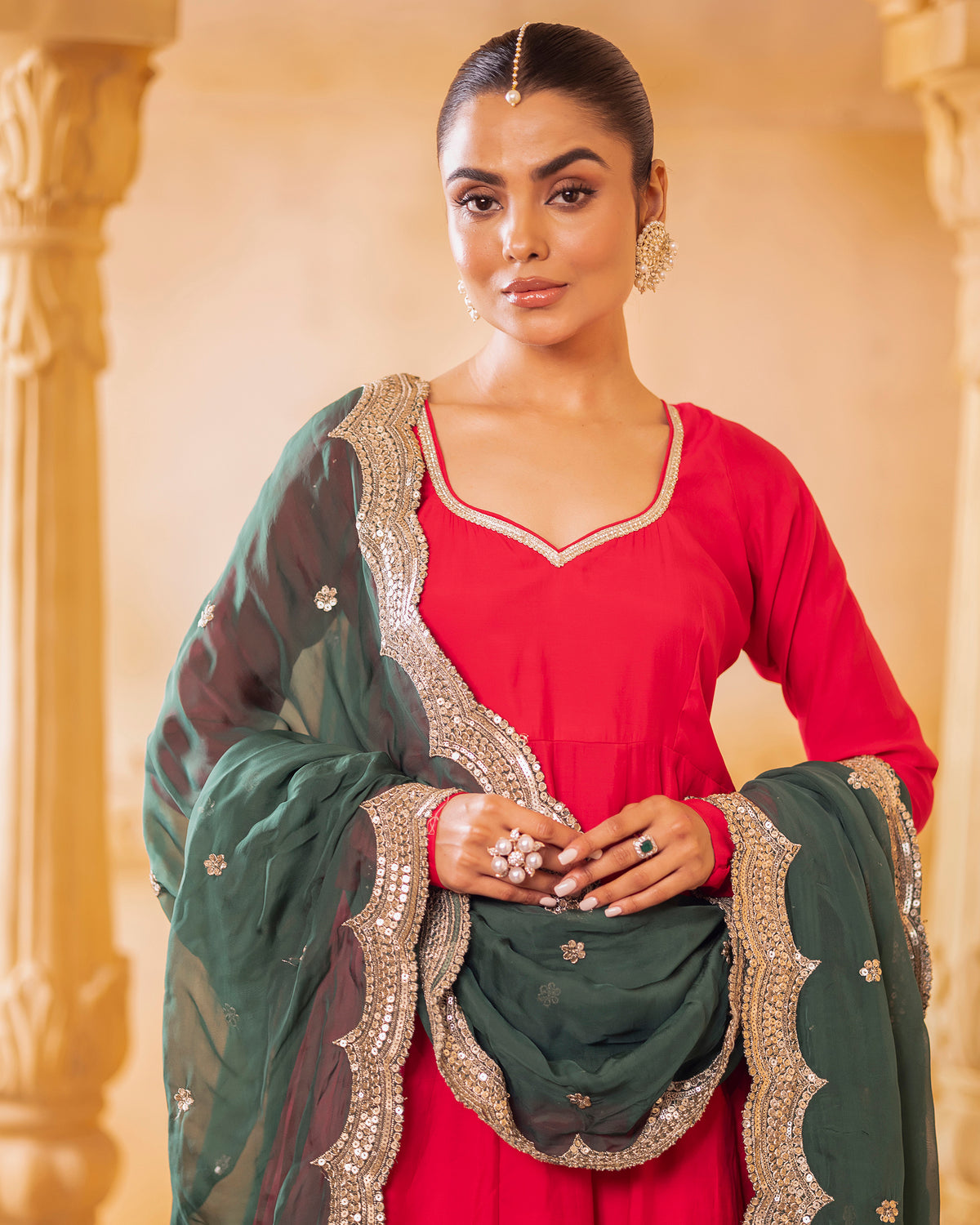 Pink Modal Silk Anarkali Set