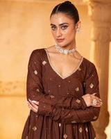 Brown Anarkali Set