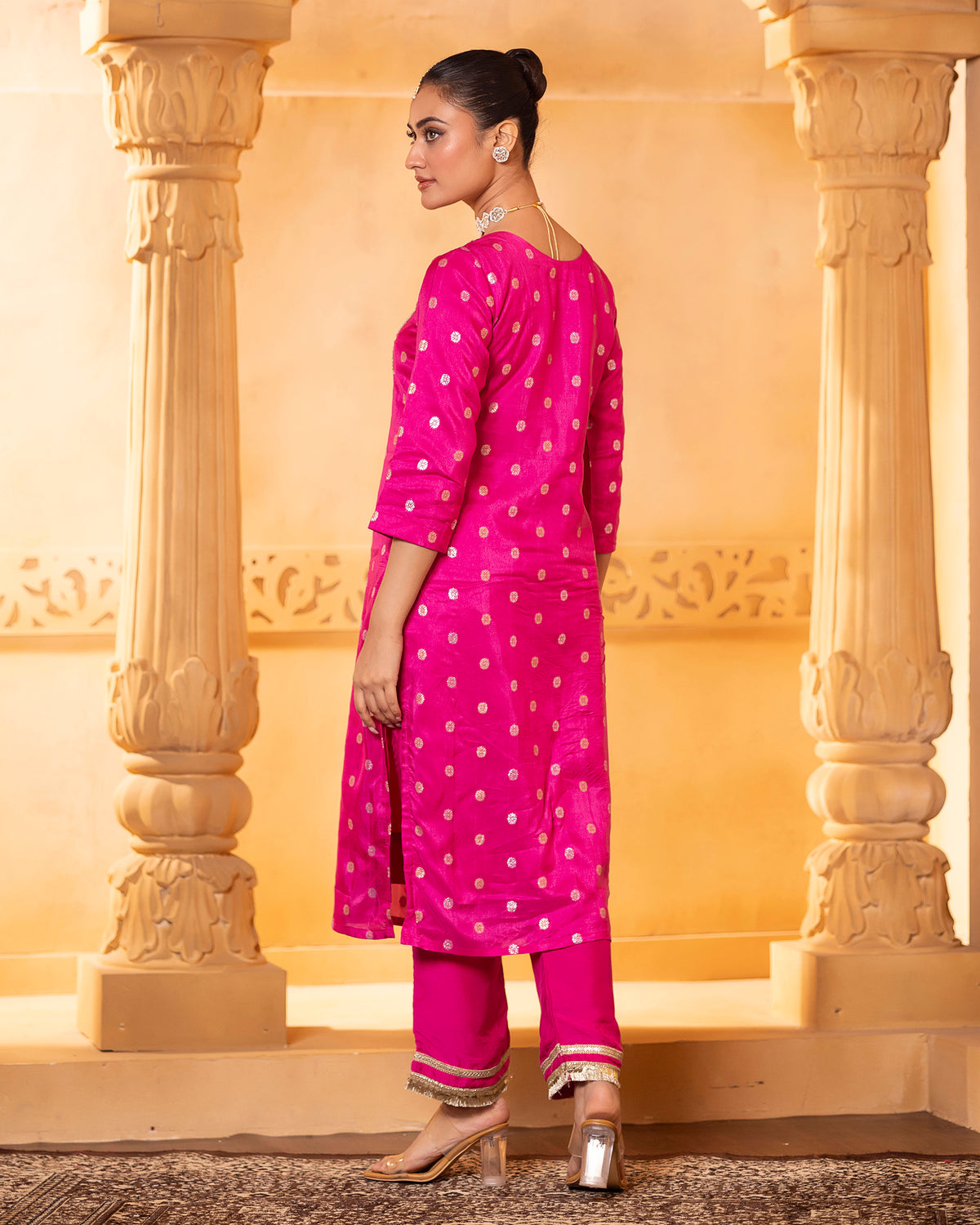 Pink Silk Kurta Set