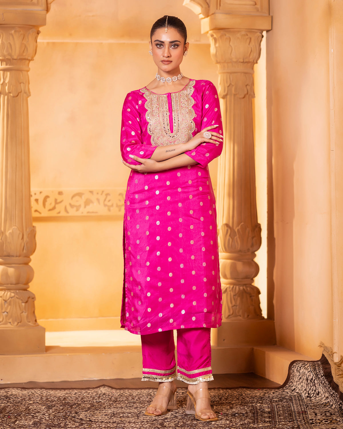 Pink Silk Kurta Set