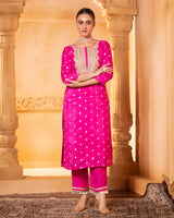 Pink Silk Kurta Set