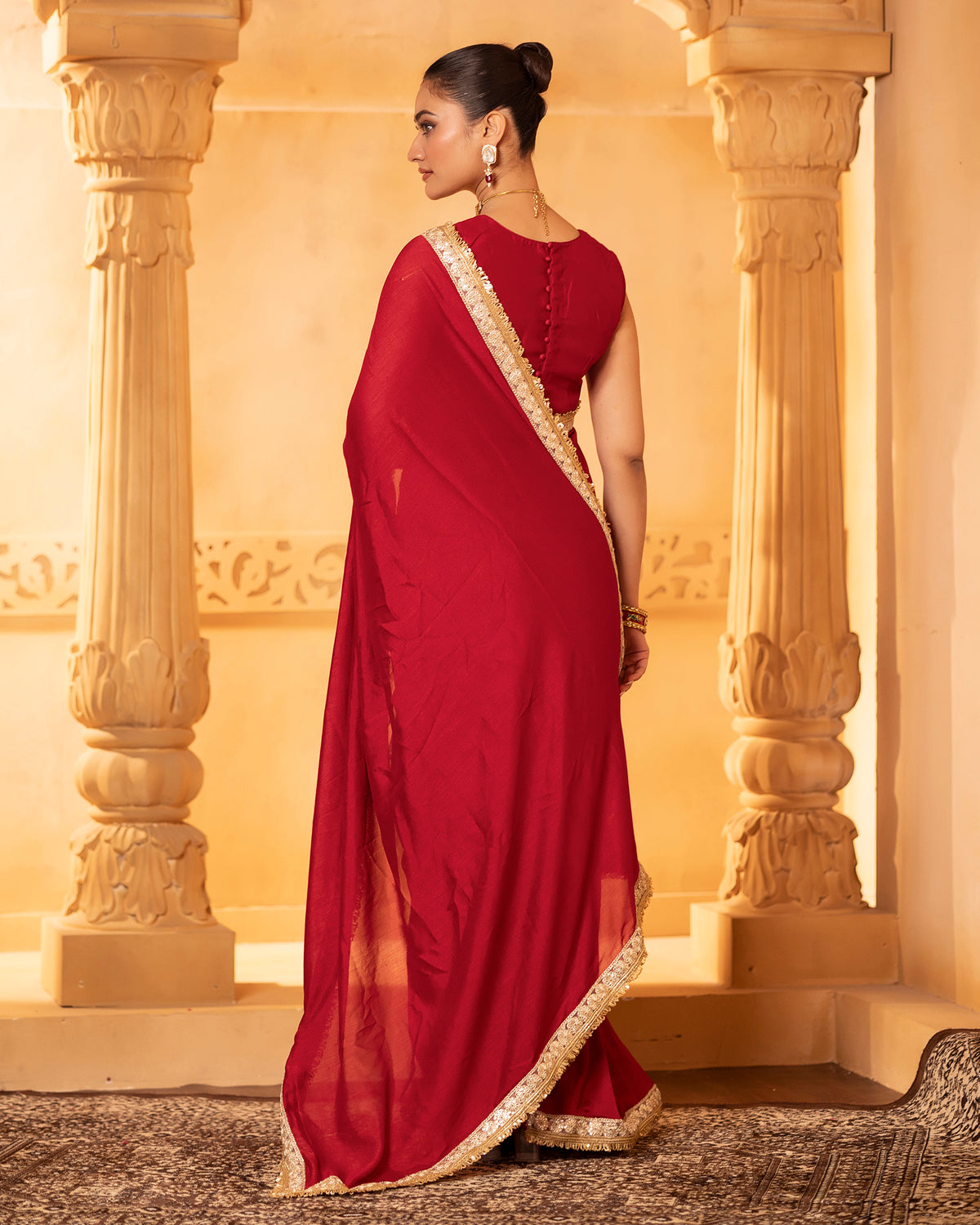 Red Saree Set