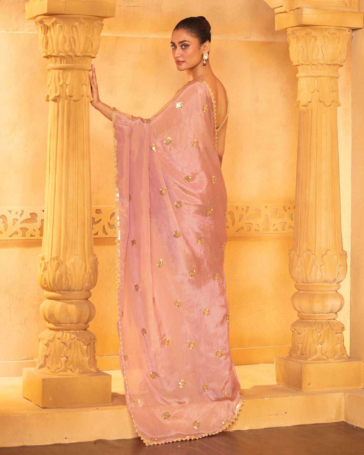 Pink Tissue Saree