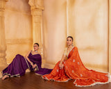 Burnt Orange Saree Set