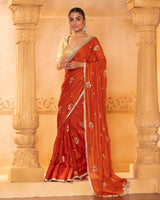 Burnt Orange Saree Set