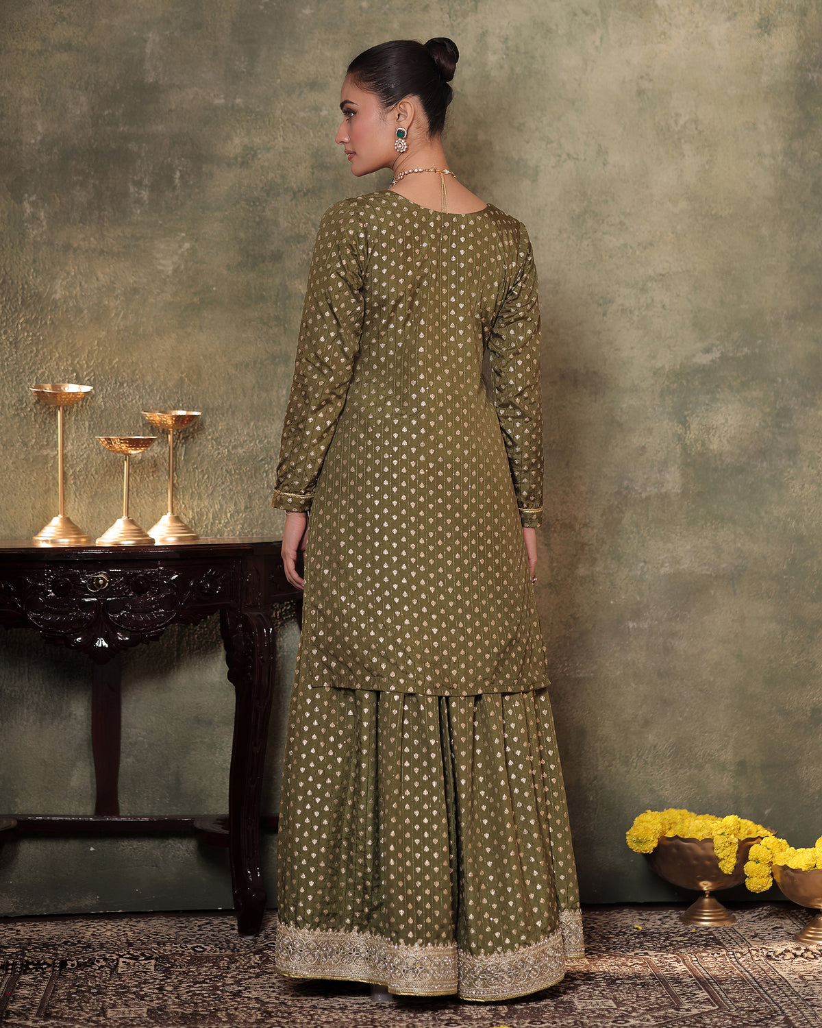 Green Kurta Sharara Set