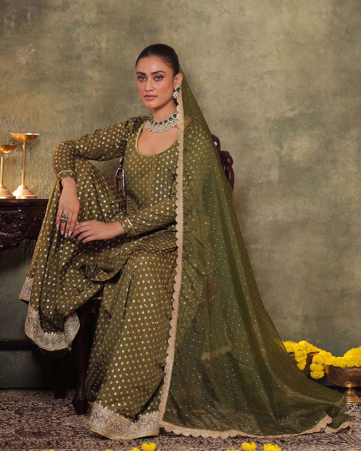 Green Kurta Sharara Set