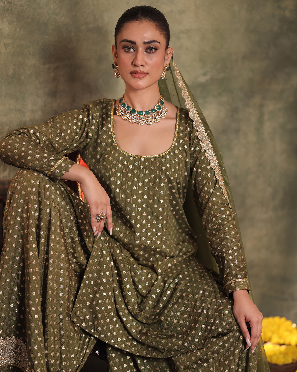 Green Kurta Sharara Set