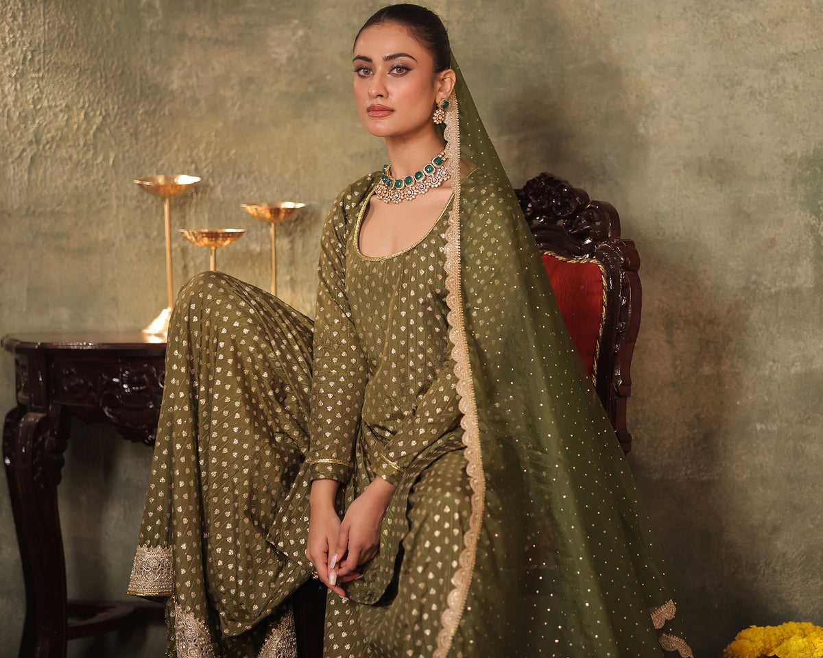 Green Kurta Sharara Set