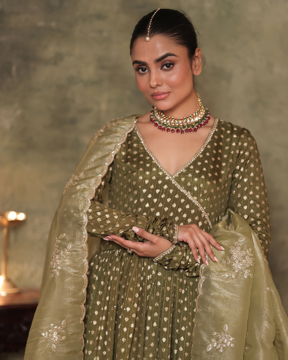 Green Anarkali Set