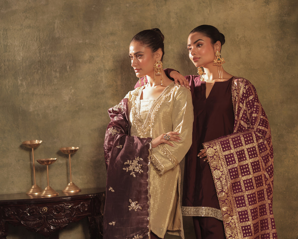 Plum Kurta Farshi Set