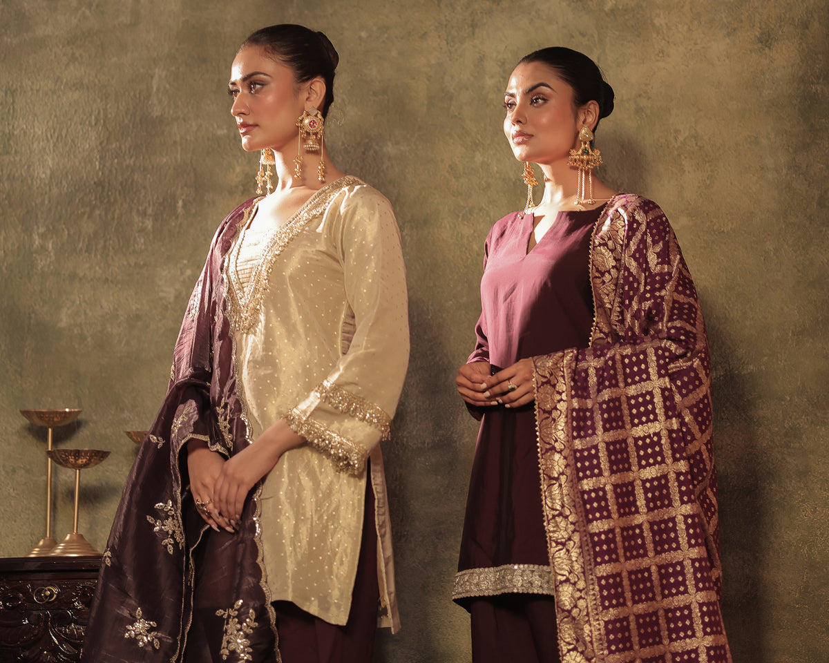 Plum Kurta Farshi Set